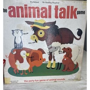 Vintage The Animal Talk Board Game by Cadaco 1982 Match Sounds to Pictures